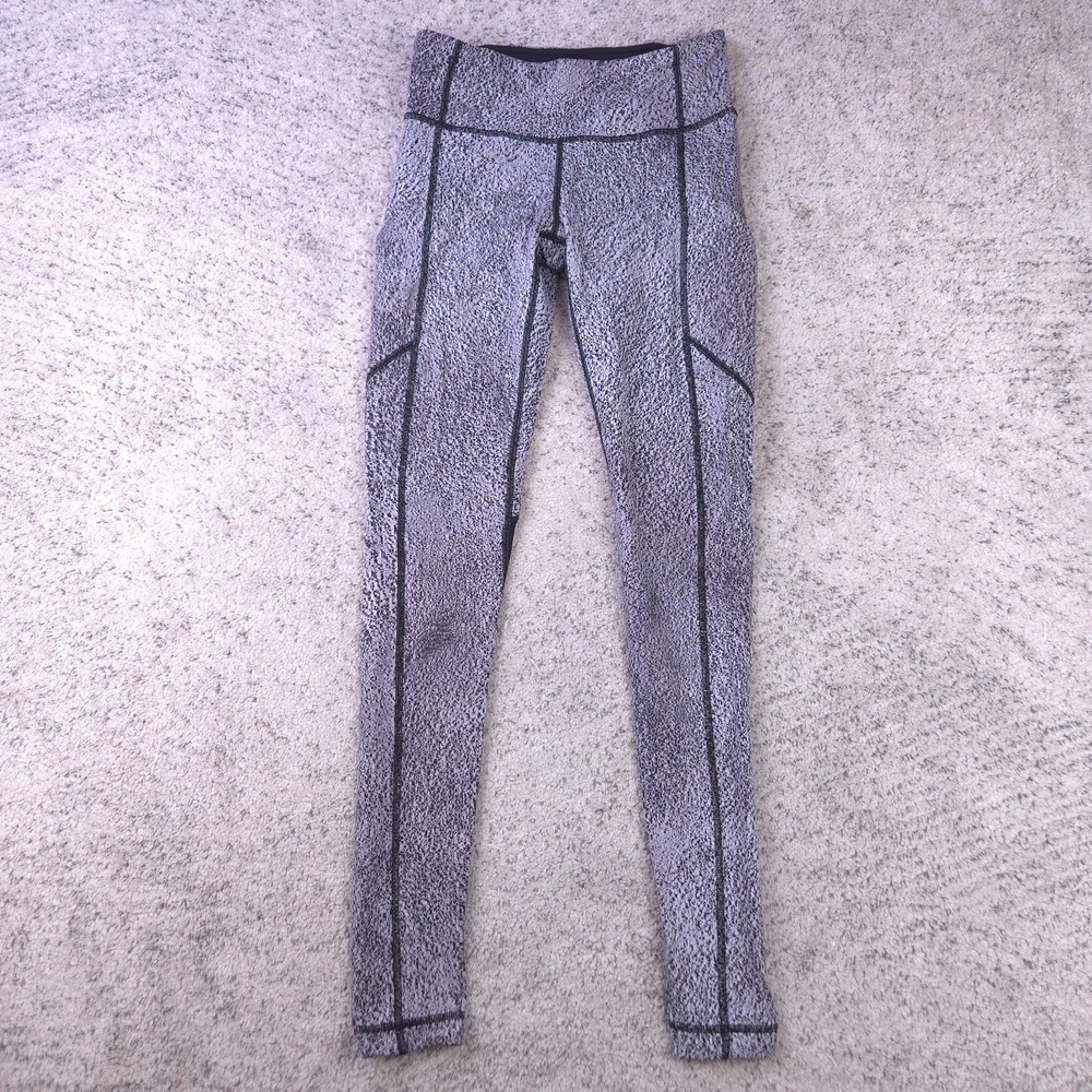 Lululemon Speed Tights Womens Size 4 Pants Running Jogging Gray Black Pocket